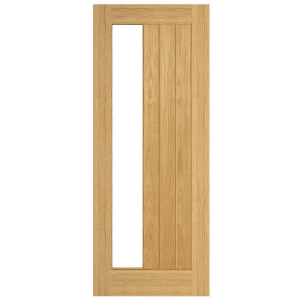 Product Ely prefinished oak 1 side light glazed internal door
