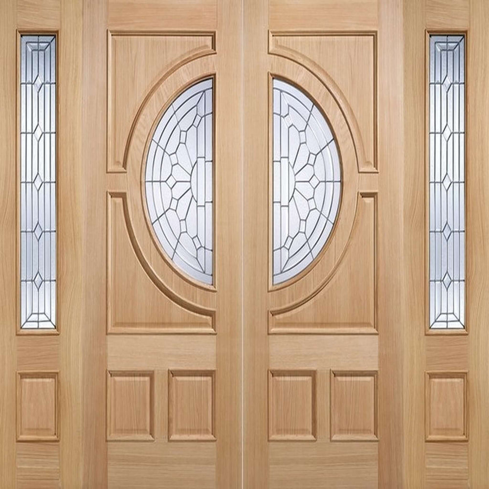 Lifestyle Empress oak glazed external door installed