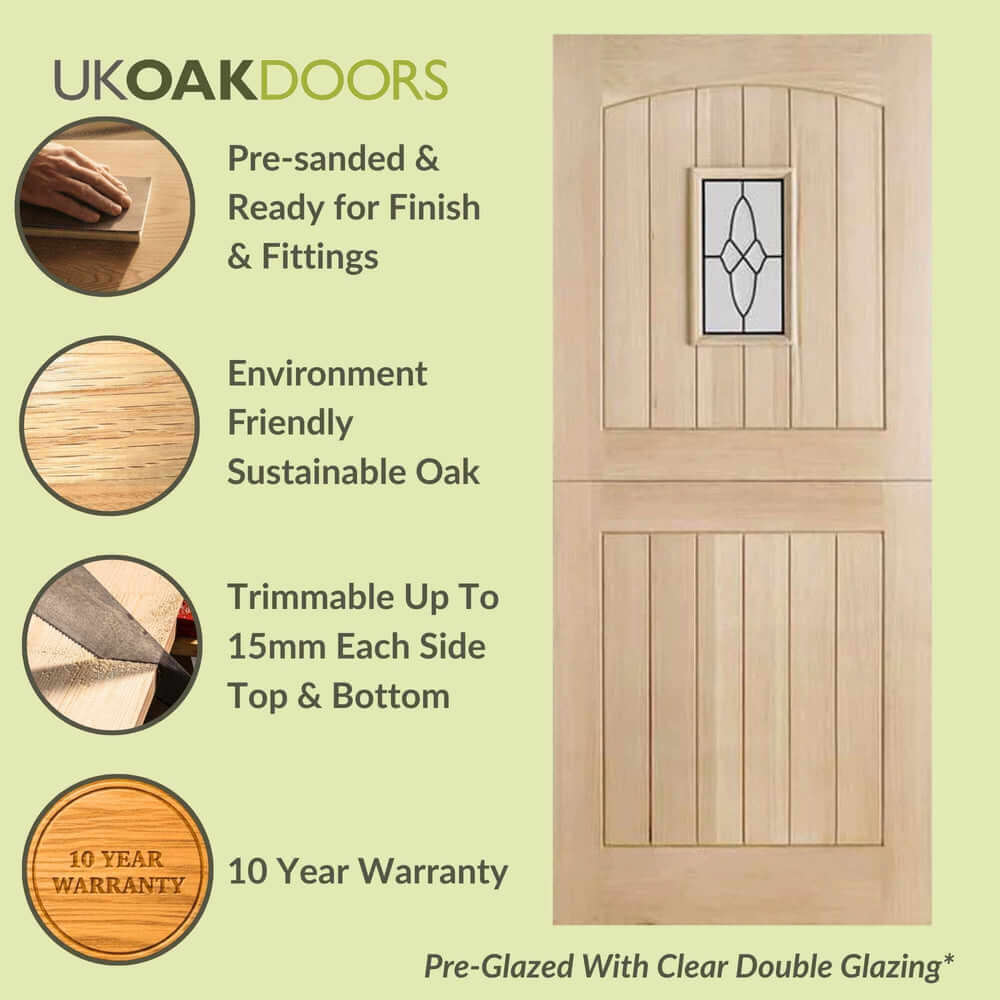 Graphic UK Oak Doors cottage stable door features panel