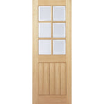 Engineered Oak Mexicano Prefinished 6L Glazed Door - Main Product Image
