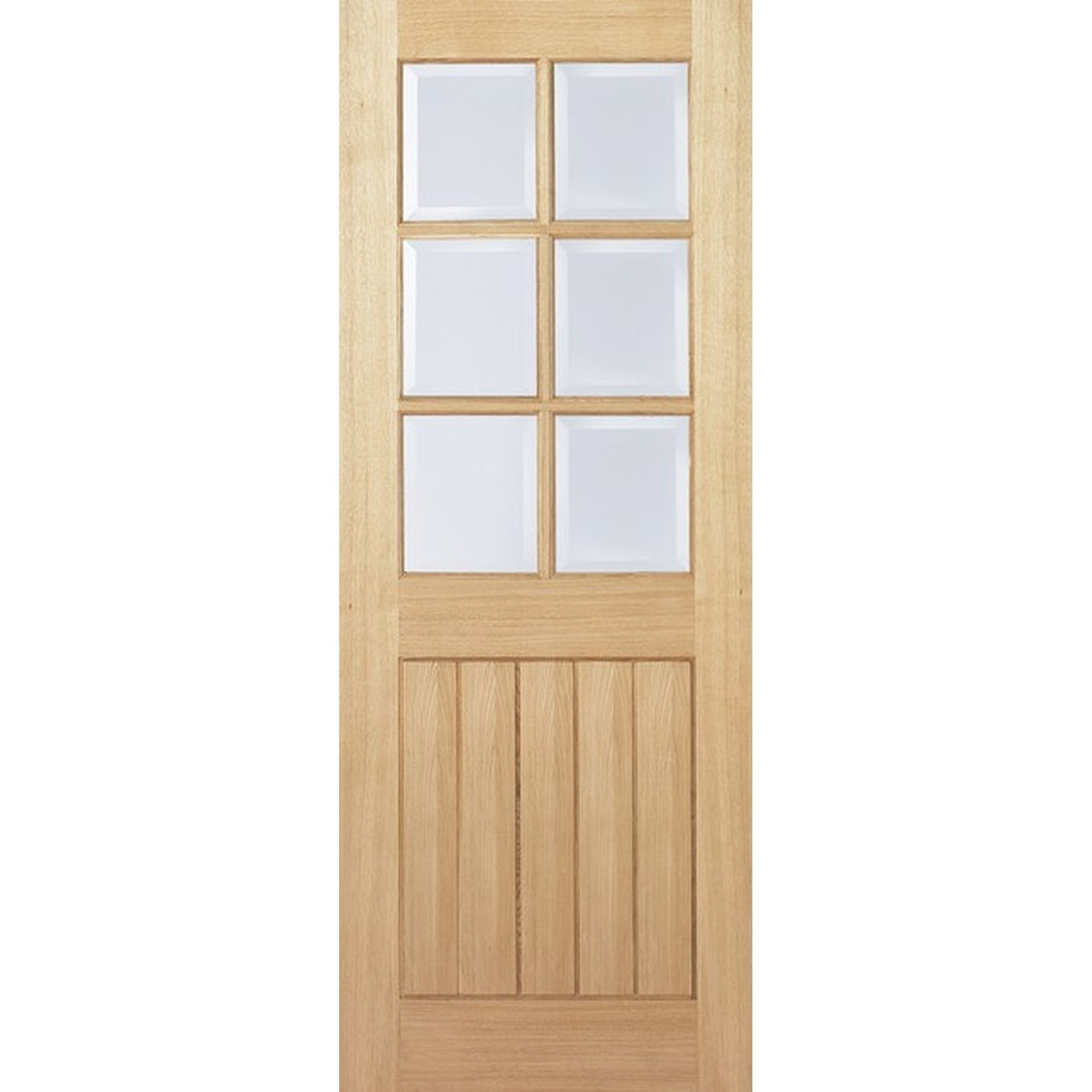 Engineered Oak Mexicano Prefinished 6L Glazed Door - Main Product Image