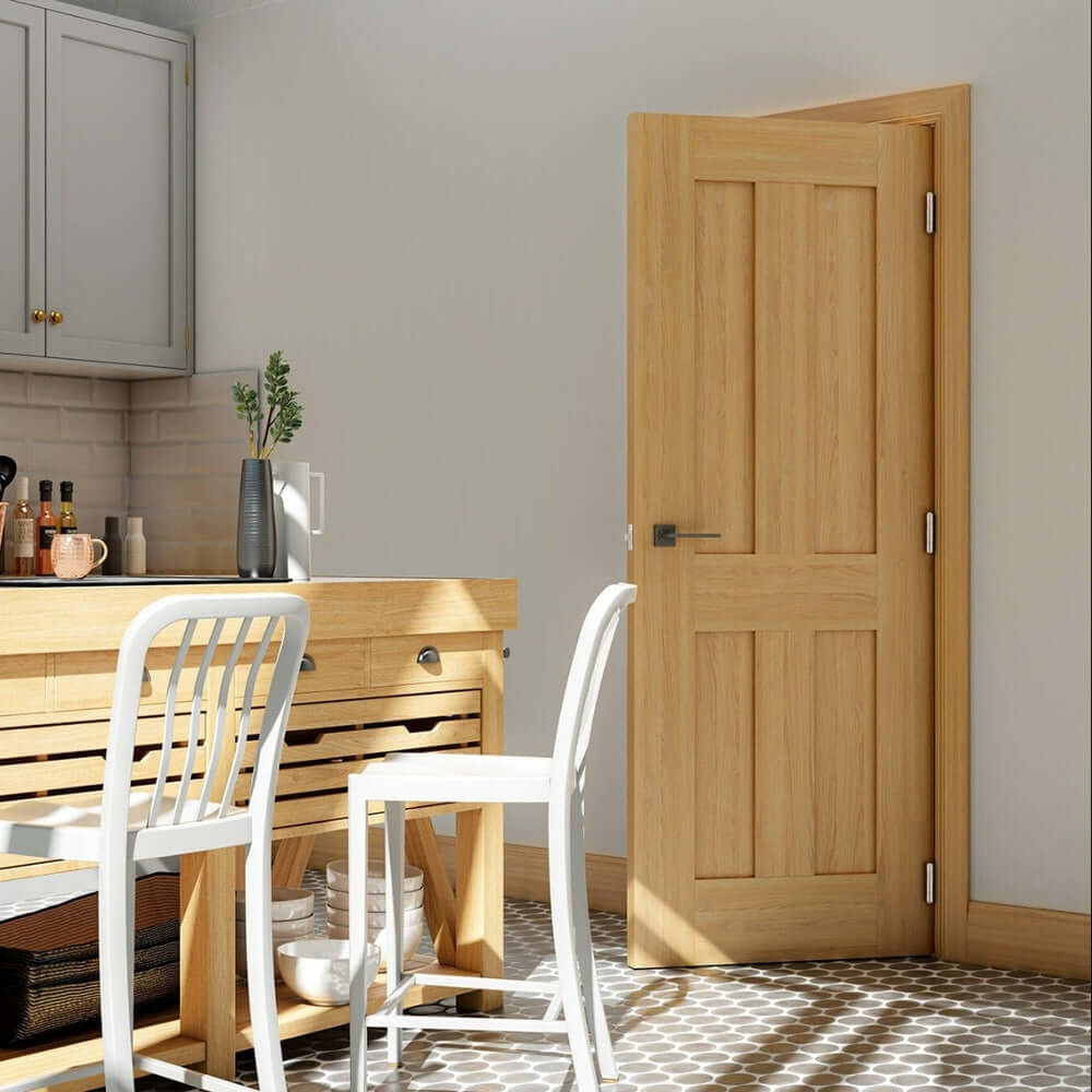 Lifestyle Eton four flat panel fire door installed in kitchen