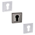 Euro Escutcheon Pair On Square Rose - Main Product Image
