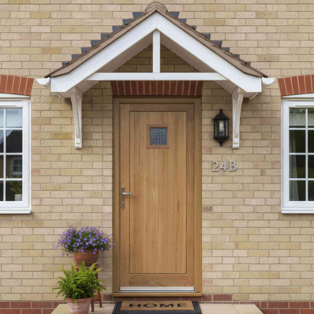 Product external prefinished Suffolk square solid oak door