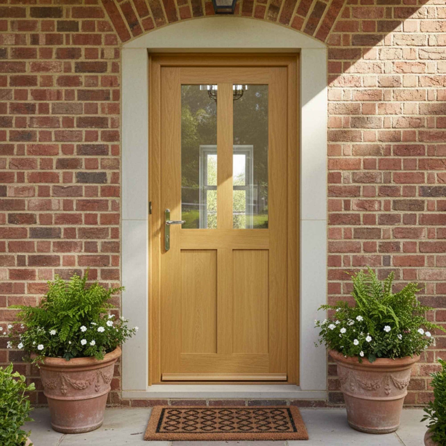 External Prefinished Victorian 4 Panel Unglazed Solid Oak Door