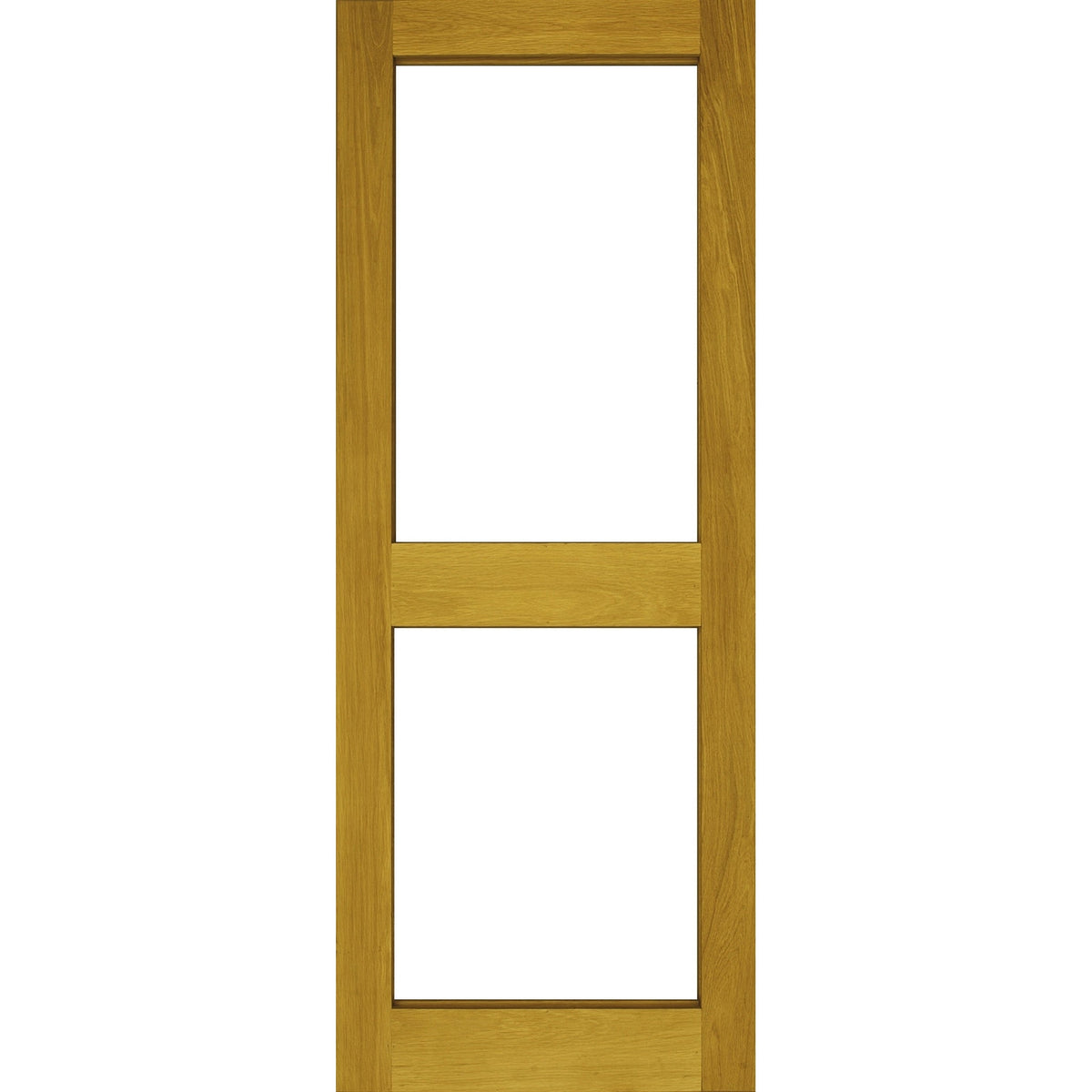 External Prefinished 2 Panel Unglazed Solid Oak Door - Main Product Image