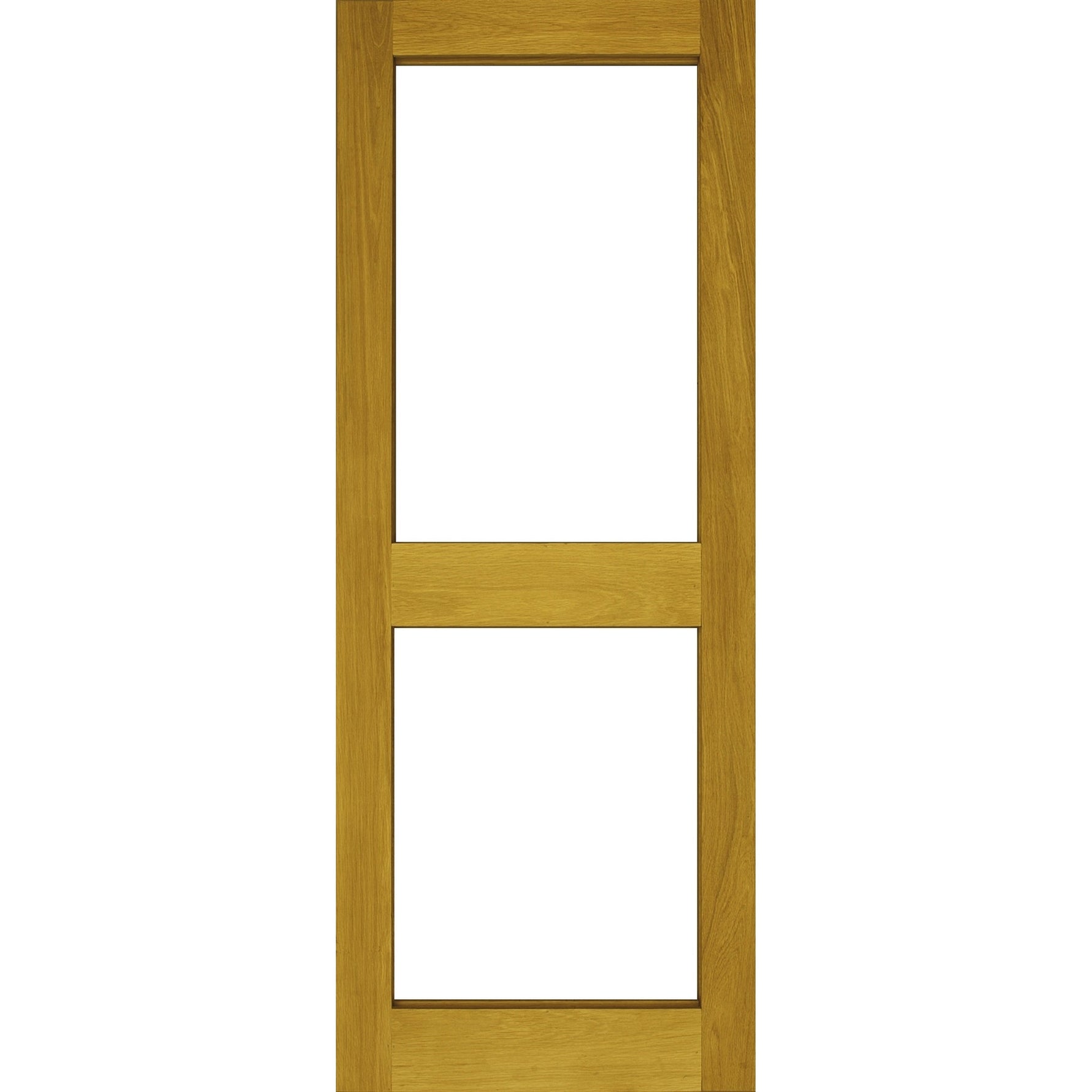 External Prefinished 2 Panel Unglazed Solid Oak Door - Main Product Image