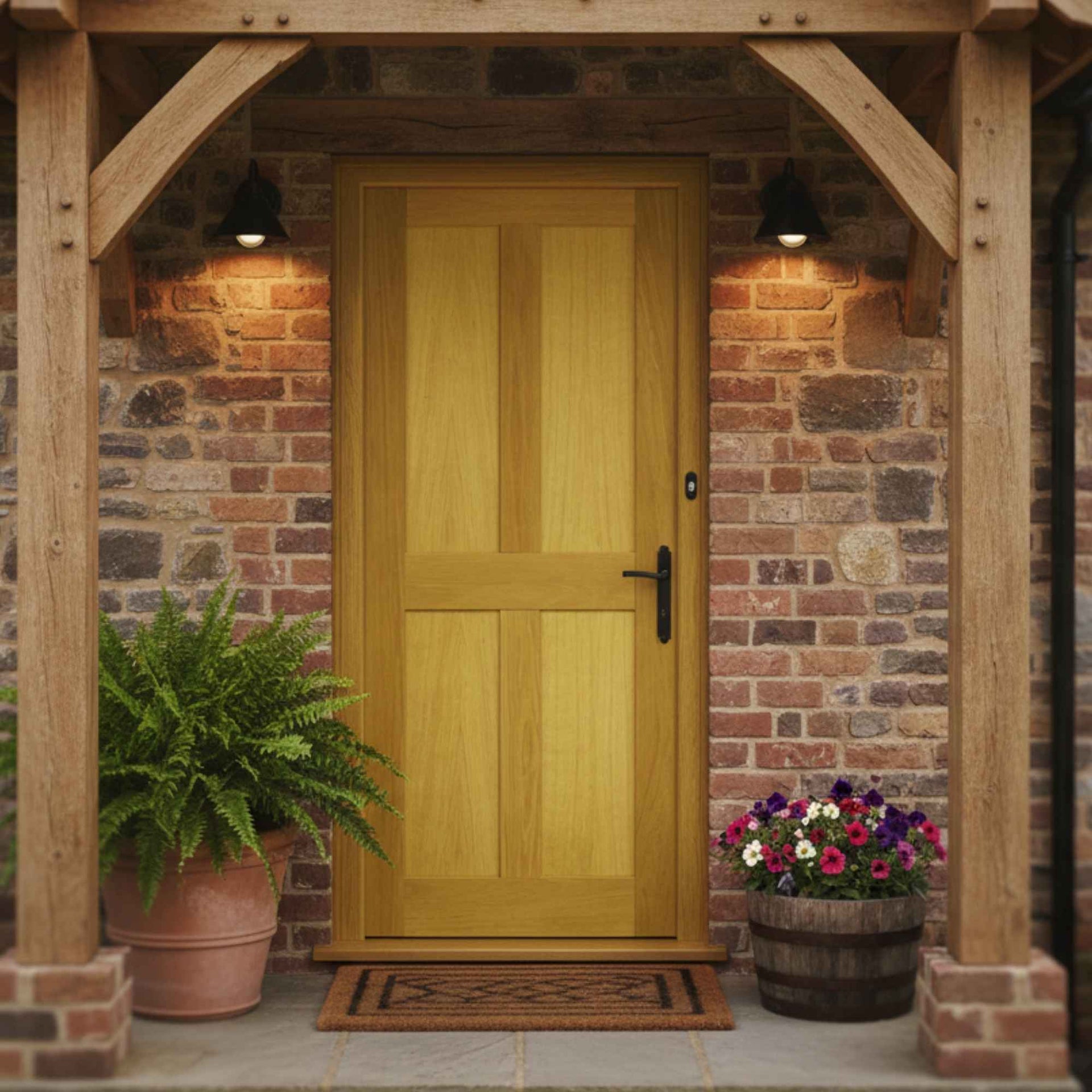 External Prefinished Victorian 4 Panel Solid Oak Door