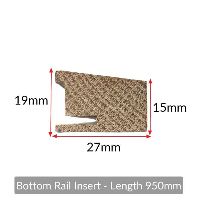 Graphic external solid oak door frame and Aquamac seal profile dimension diagram