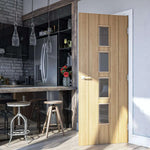 Galway vertical glazed oak door lifestyle kitchen setting