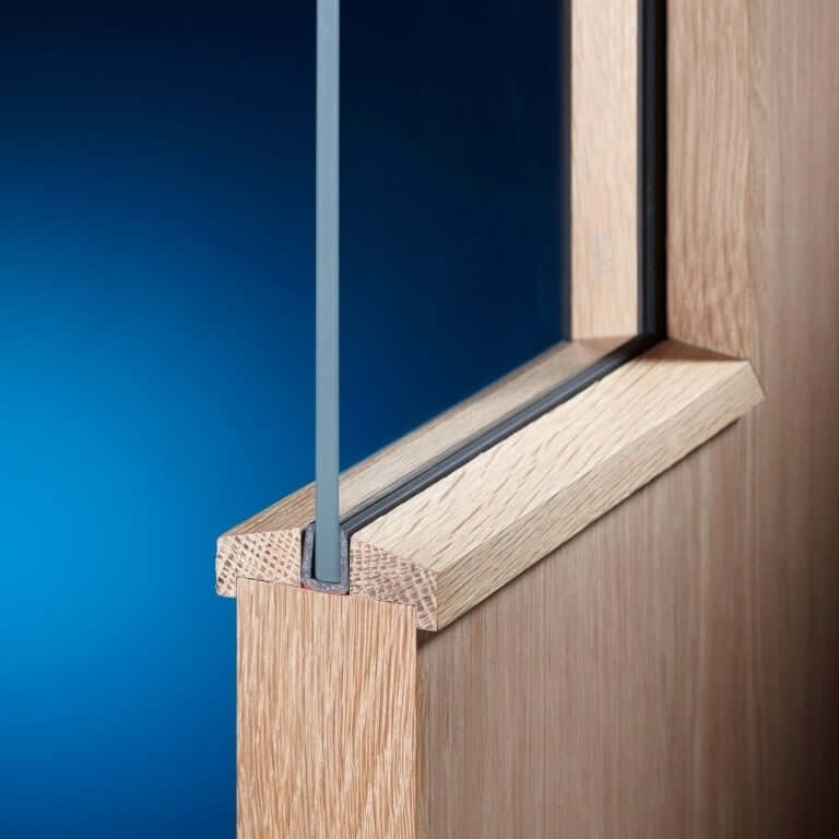 Product Galway glazed vertical panel oak fire door