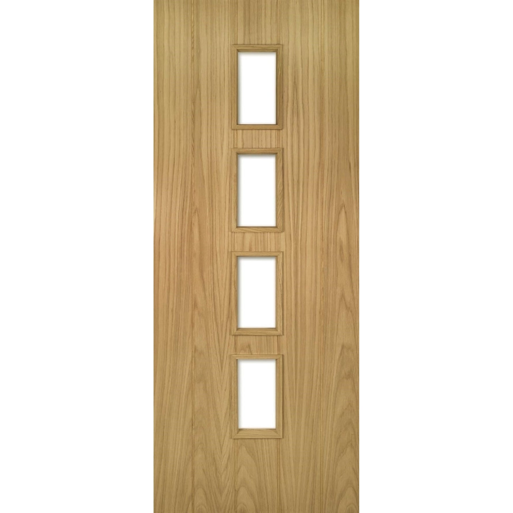 Galway Glazed Vertical Panel Oak Fire Doors - Main Product Image