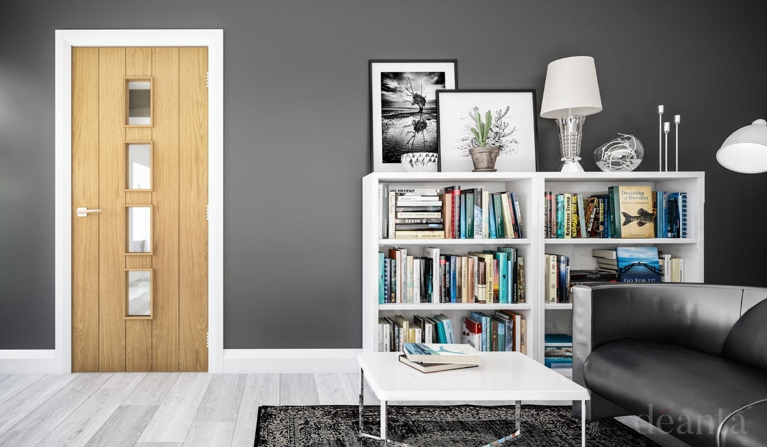 Galway Vertical Panel Glazed Oak Door