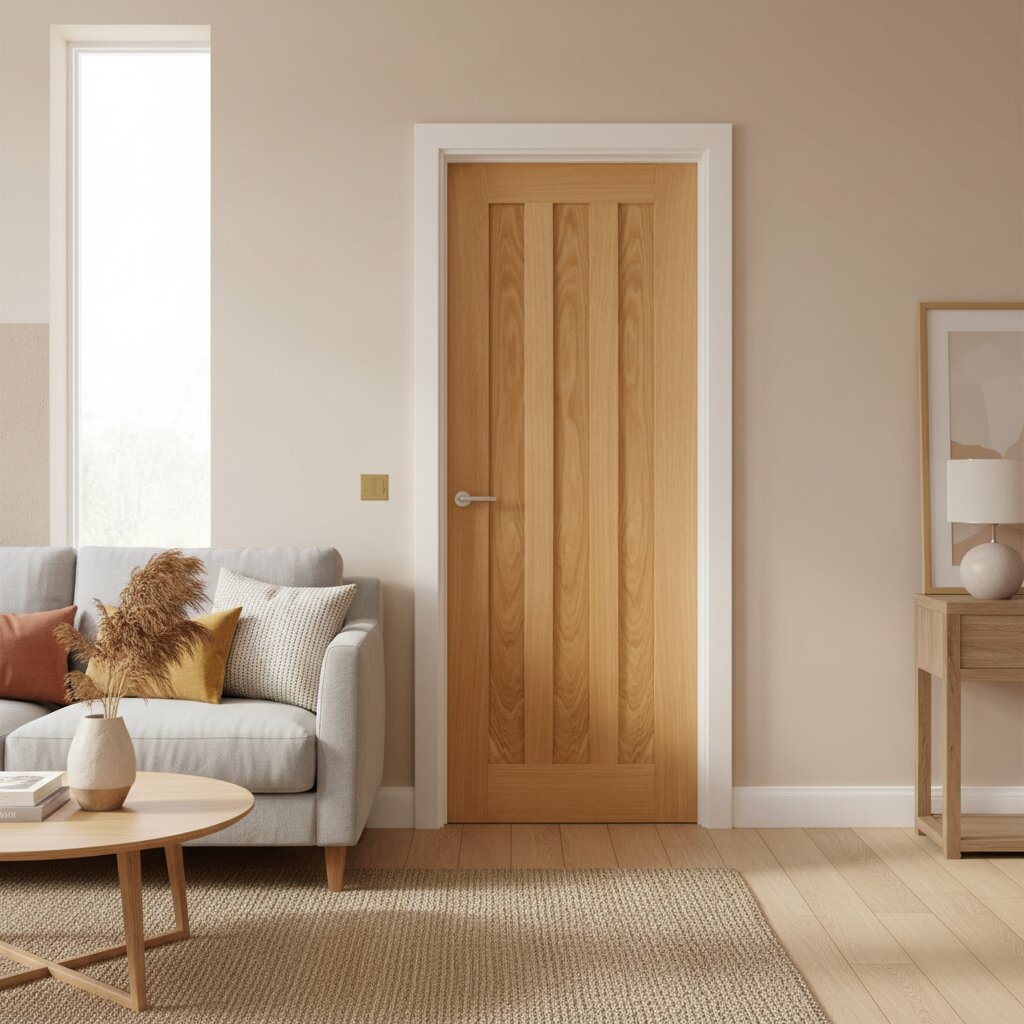 Idaho Three Panel Oak Door Lifestyle Image