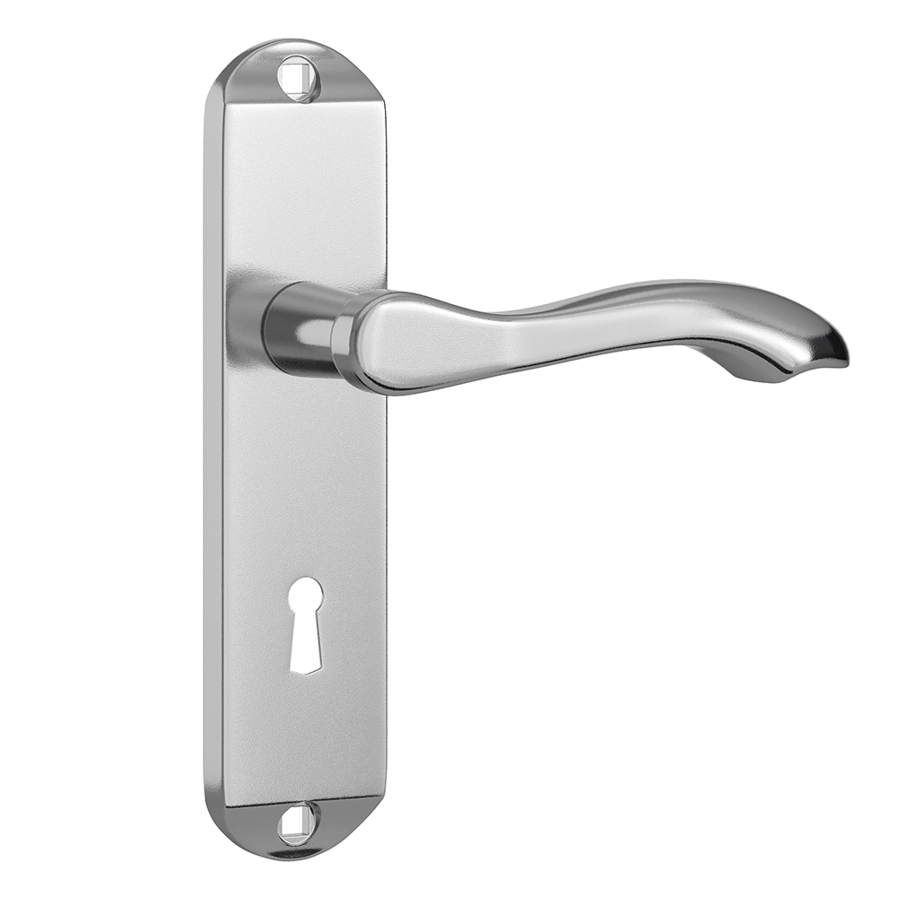 External Front Door Handle Set - Polished Chrome