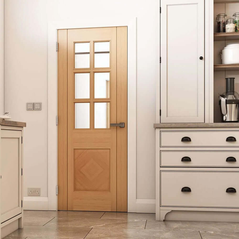 Lifestyle Kensington prefinished glazed oak door in room