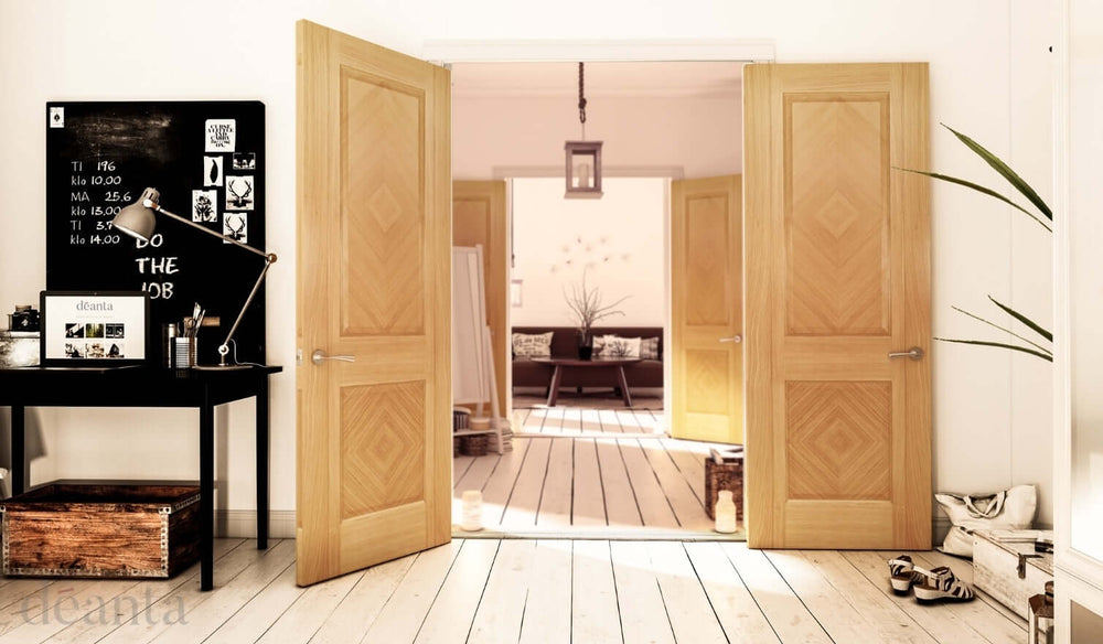 Lifestyle Kensington oak fire door installed in hallway