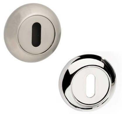 Product round chrome key escutcheon pair