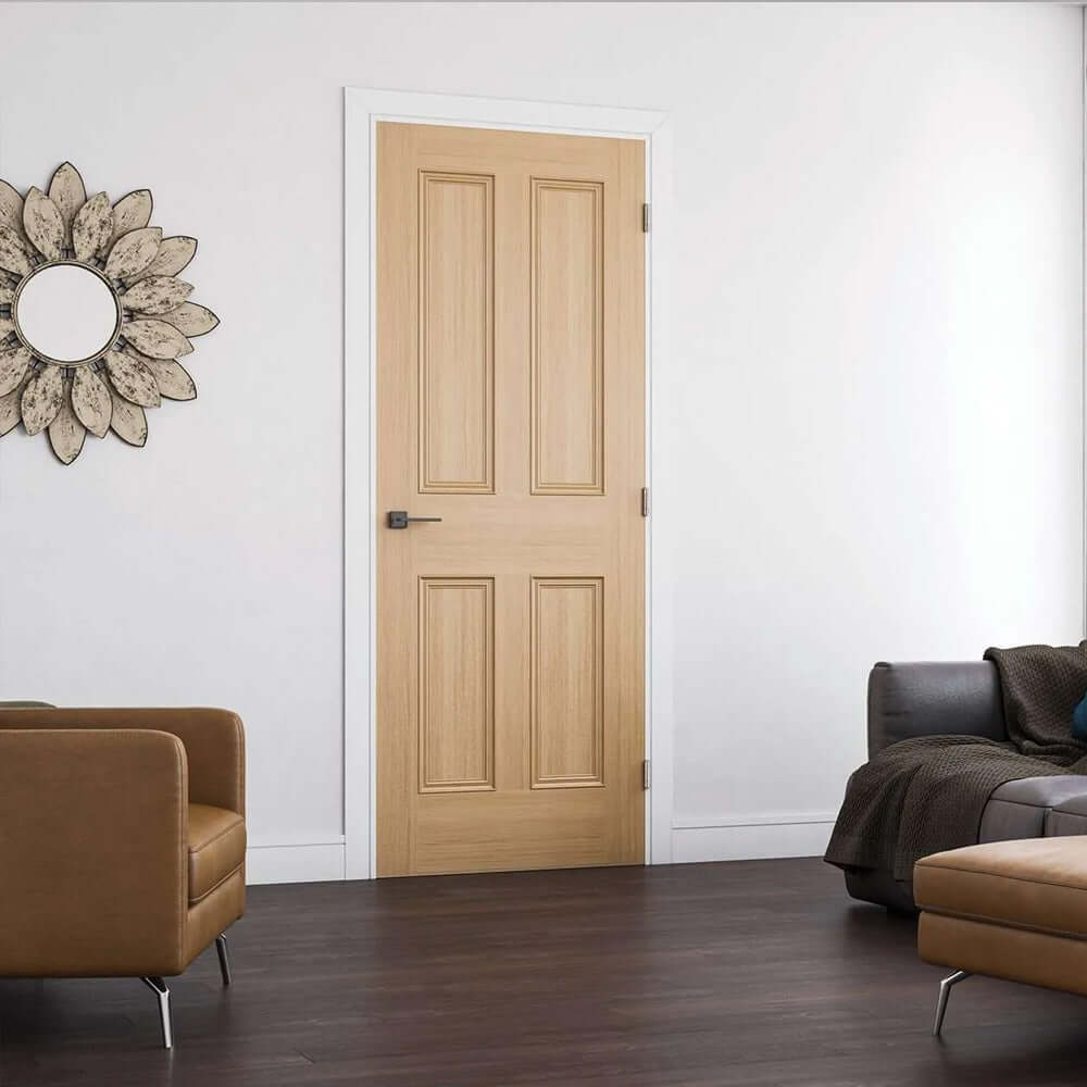 Kingston Oak Veneer Panel Internal Door - UK Oak Doors