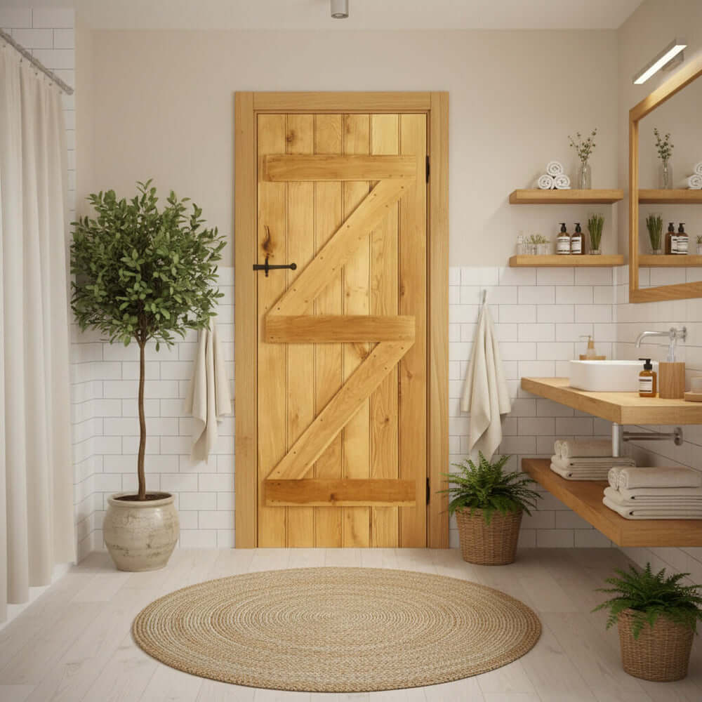 Lifestyle ledge and brace solid oak door installed in room