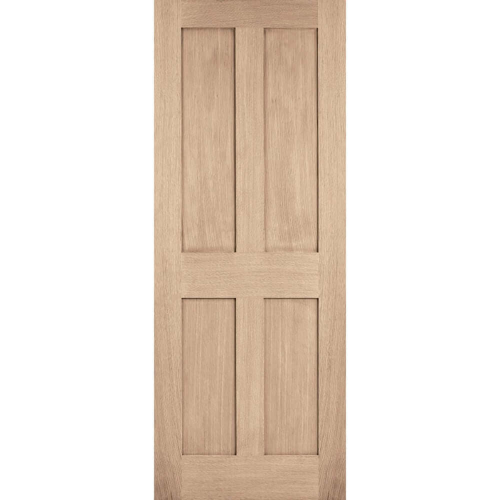 Product London flat four panel prefinished oak internal door