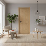 London Flat 4 Panel Unfinished Oak Internal Door Lifestyle Image