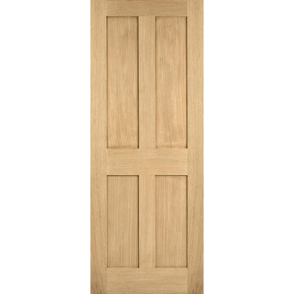 Product London flat four panel unfinished oak internal door