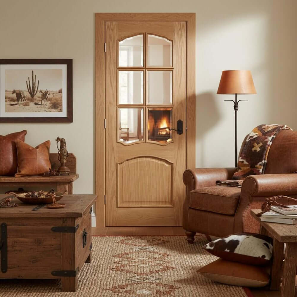 Product Louis glazed unfinished oak internal door