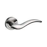 Product Chrome door handle on a white background