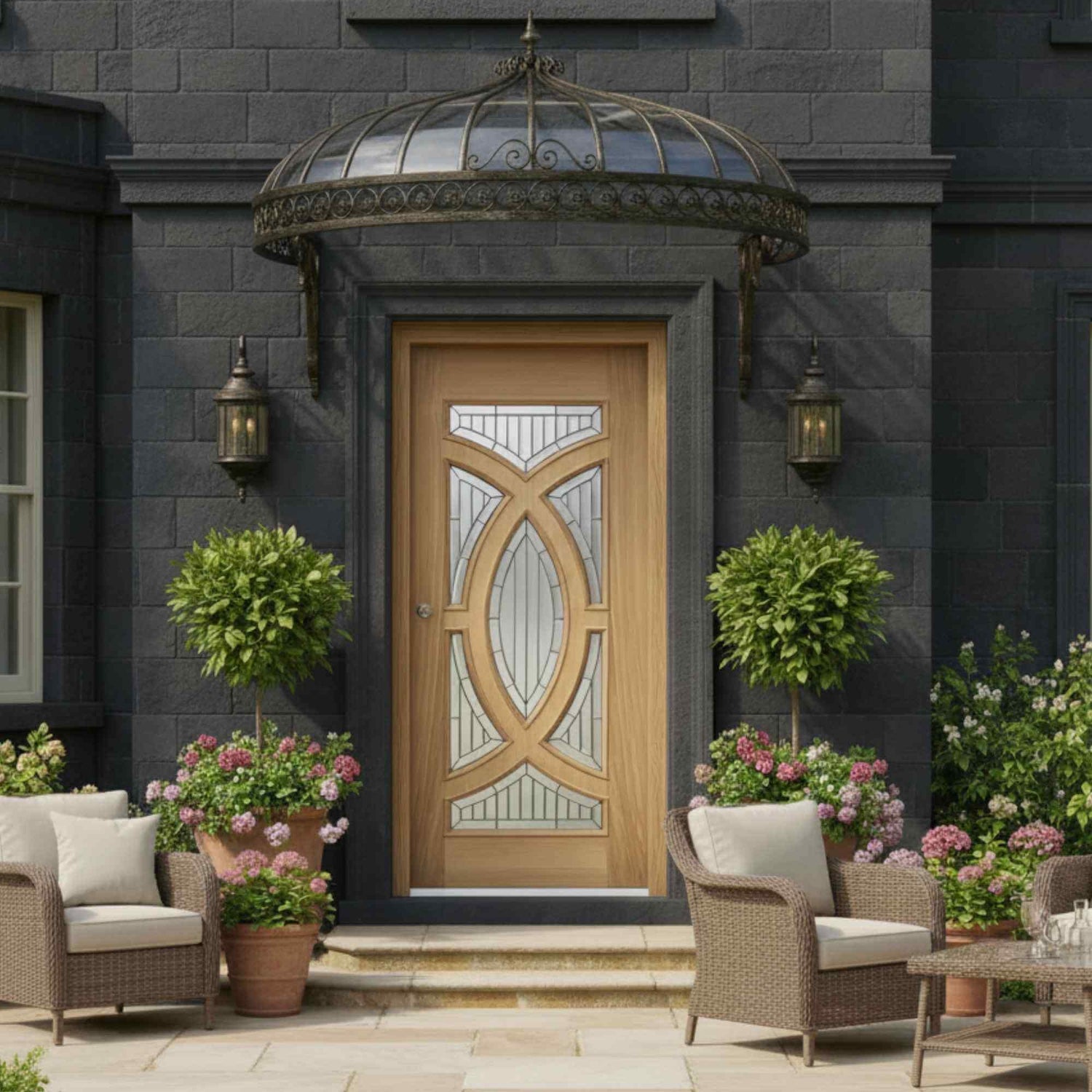 Majestic Oak Glazed External Door