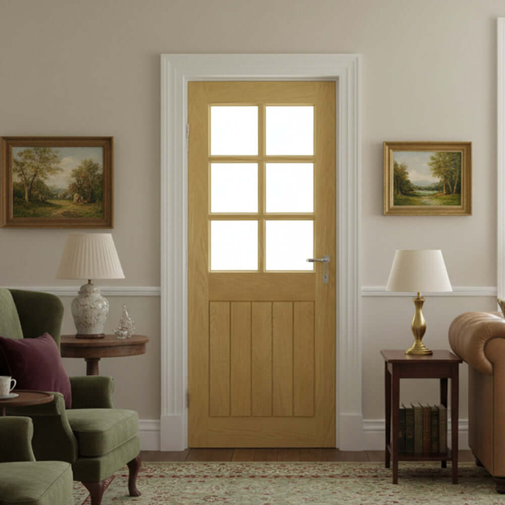 Lifestyle Mexicana Ely internal oak glazed door installed