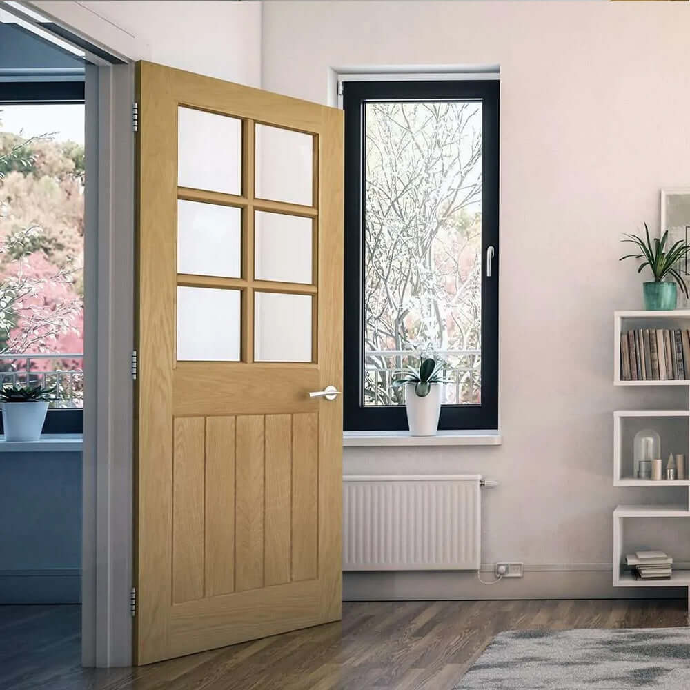Lifestyle Mexicana Ely prefinished internal oak glazed door installed