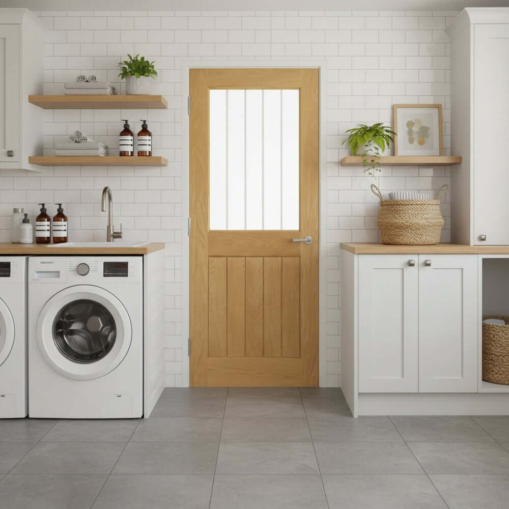 Product Mexicana Ely internal oak one lite glazed door