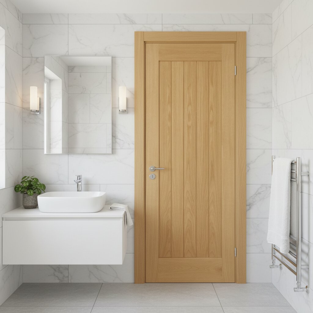 Mexicana Ely internal door in bathroom lifestyle setting