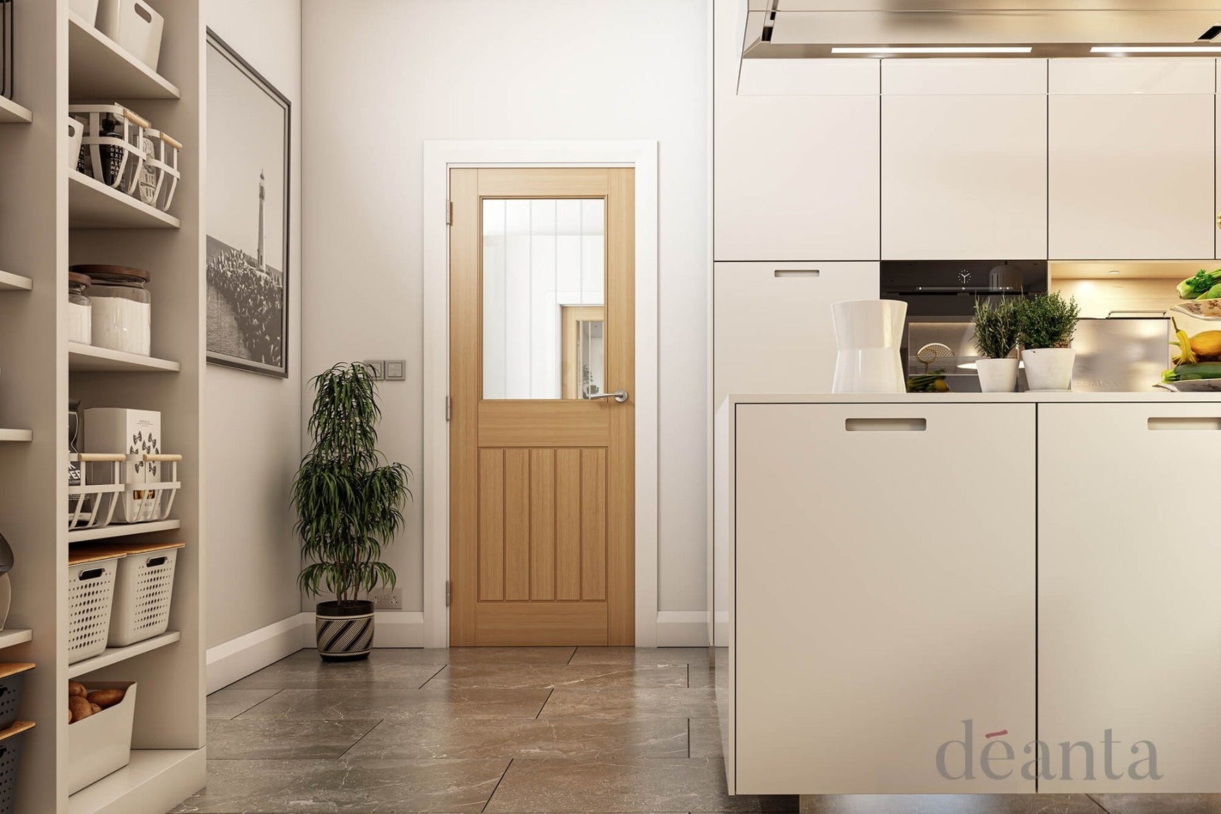 Mexicana Ely Prefinished Internal Oak 1L Glazed Door - Lifestyle Image 2