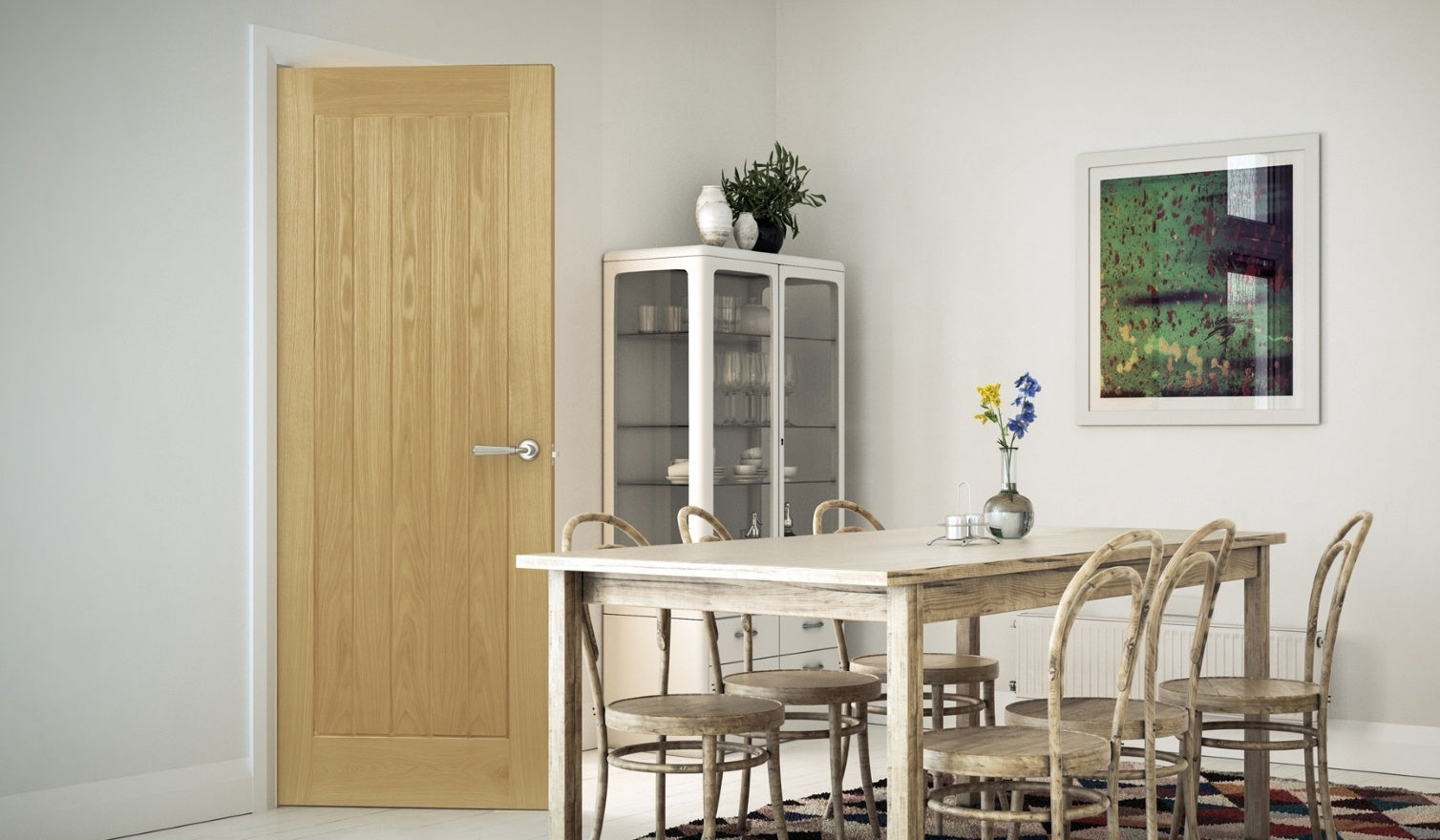 Mexicana Ely Prefinished Internal Oak Fire Door - Lifestyle Image 1