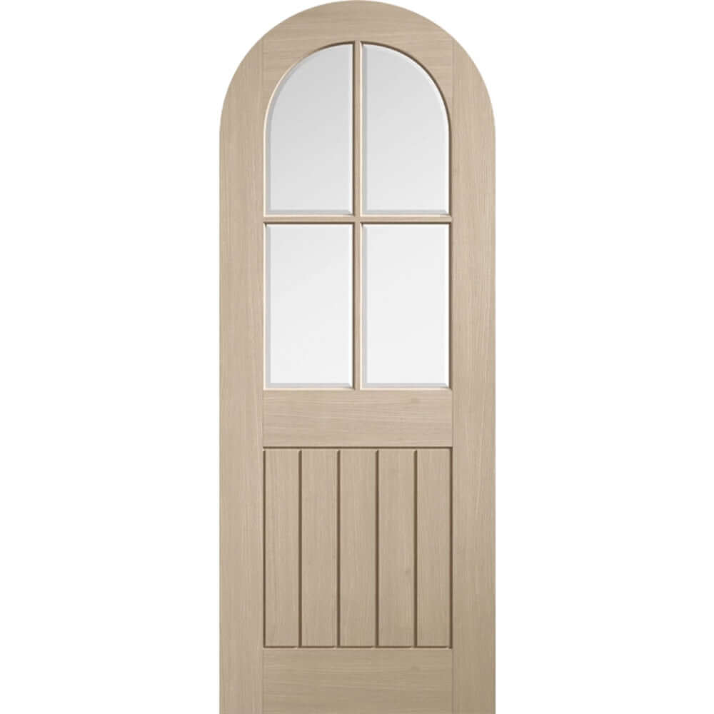 Product Mexicano arched prefinished glazed blonde oak door