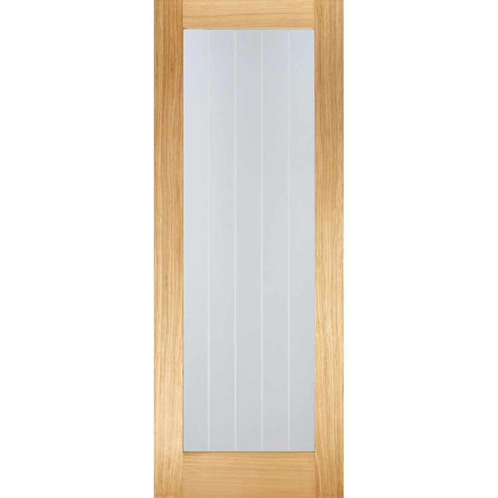 Product Mexicano prefinished oak pattern 10 clear glazed frosted lined door