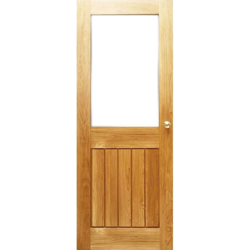 Product Mexicano contemporary half (supplied unglazed, glazing not included) solid oak door detail
