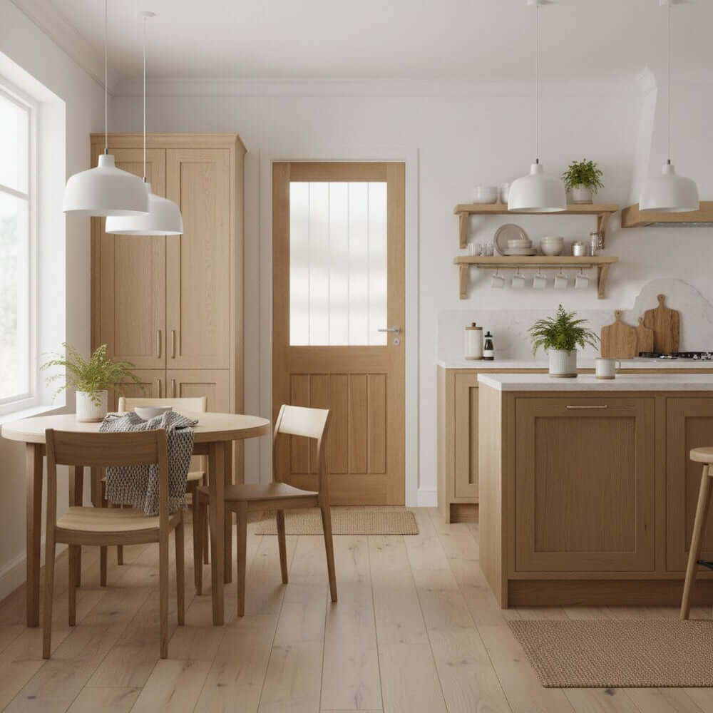 Mexicano Half Light Clear Glazed Door - UK Oak Doors