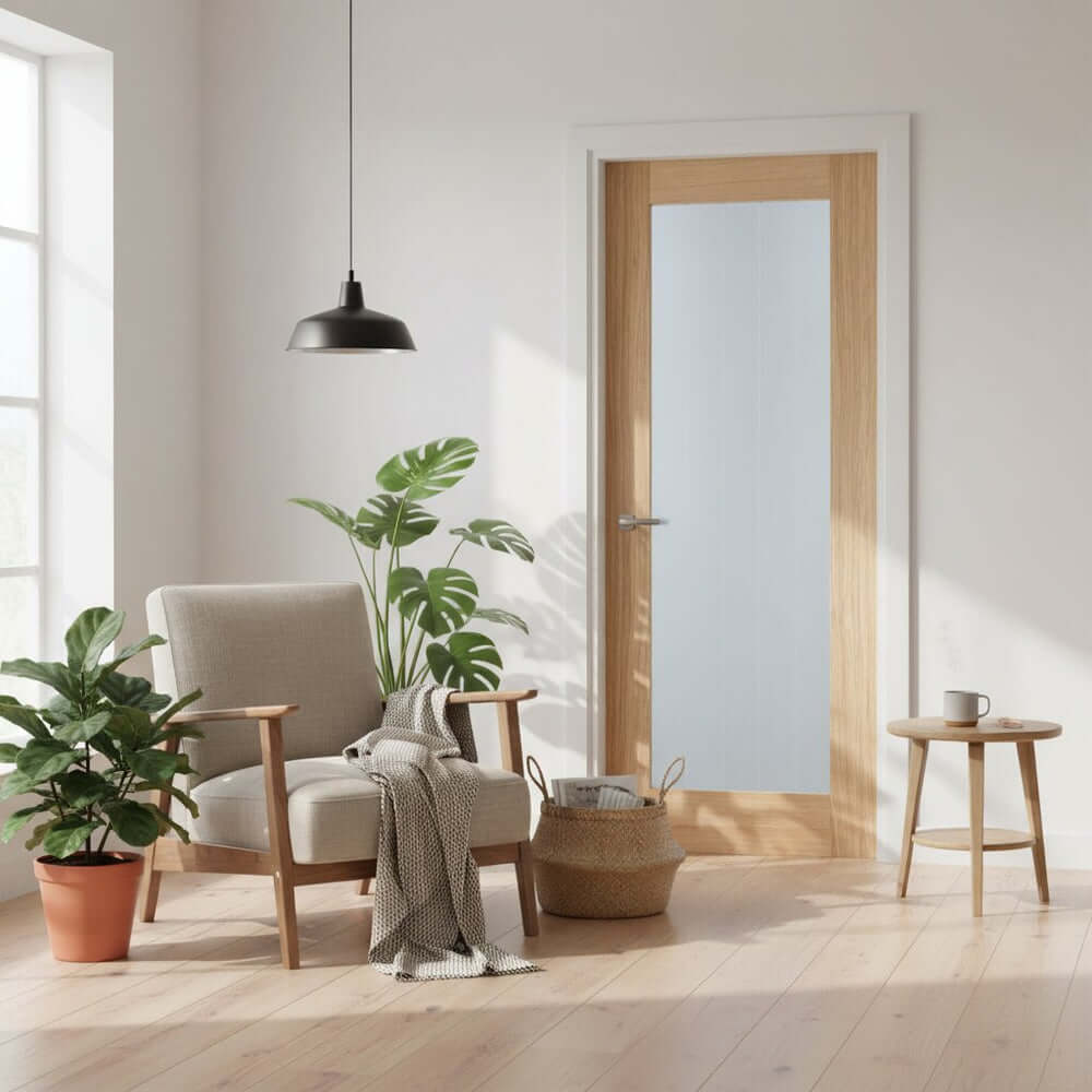 Product Mexicano pattern 10 glazed oak internal door