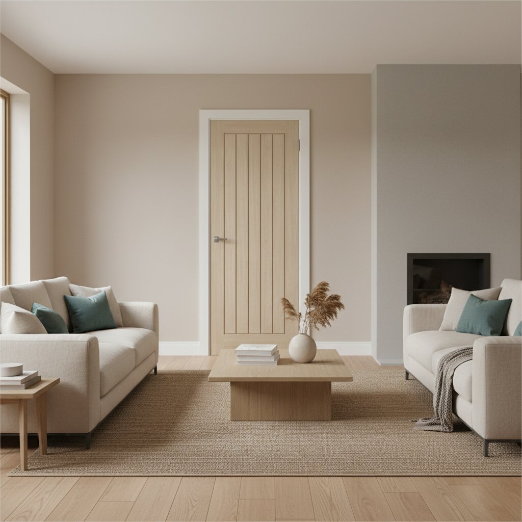 Mexicano Prefinished Blonde Oak Fire Door Lifestyle Image