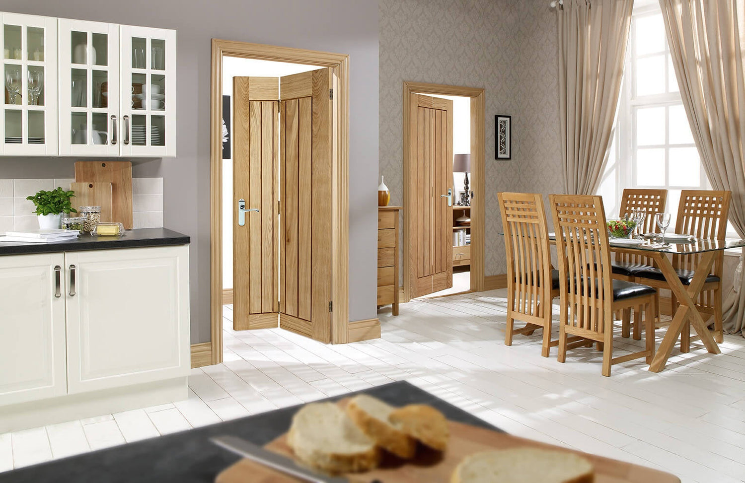 Mexicano Prefinished Oak Bi-Fold Door