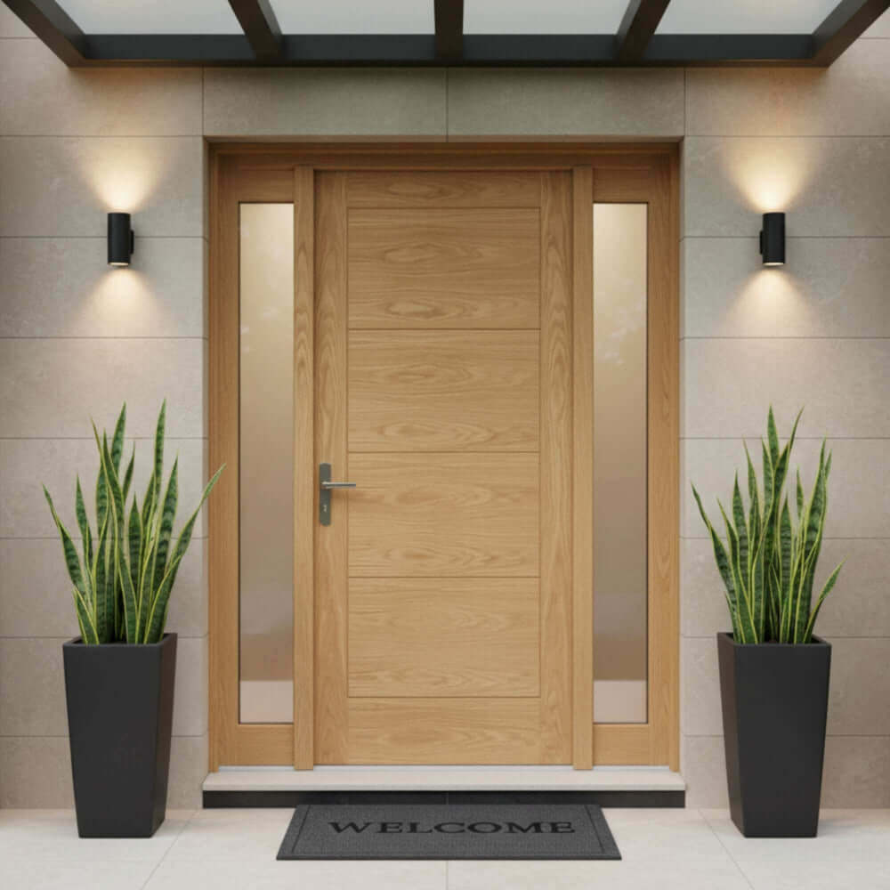 Product Modica four panel oak external door