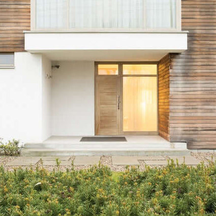 Lifestyle Modica four panel oak external door installed