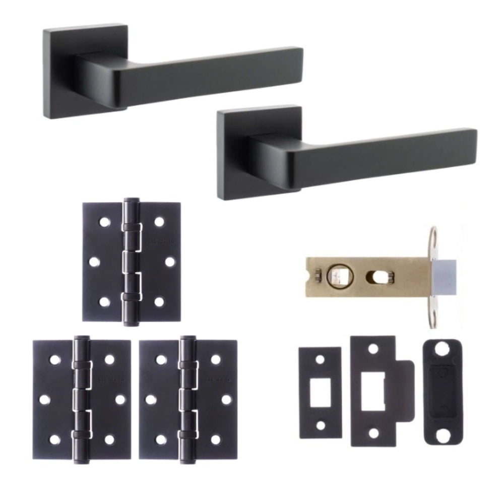 Product Montana lever on square rose matt black pack
