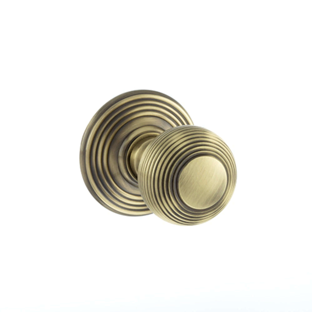 Product Ripon beehive door knob antique brass finish