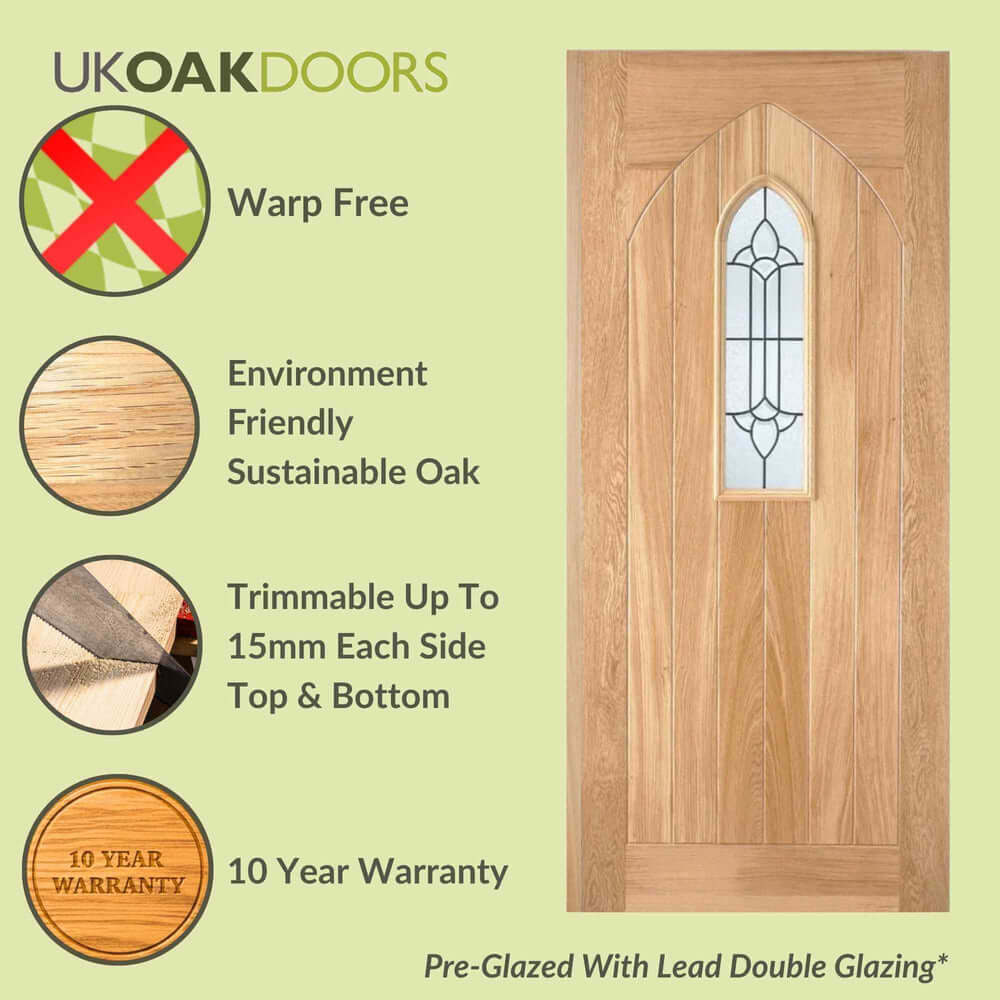 Graphic oak Westminster external door feature panel