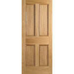 Oak Veneer 4 Flat Panel FD30 Internal Fire Door - Main Product Image