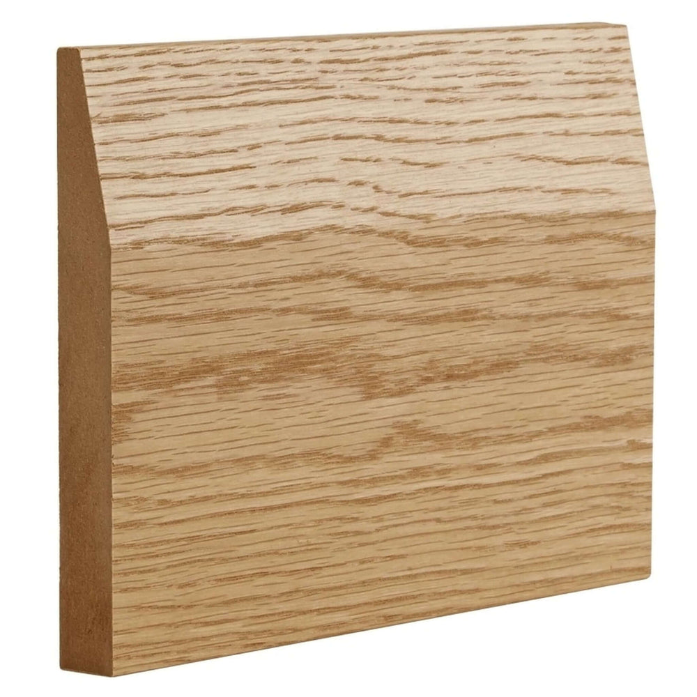 Product oak veneer half splayed skirting board profile